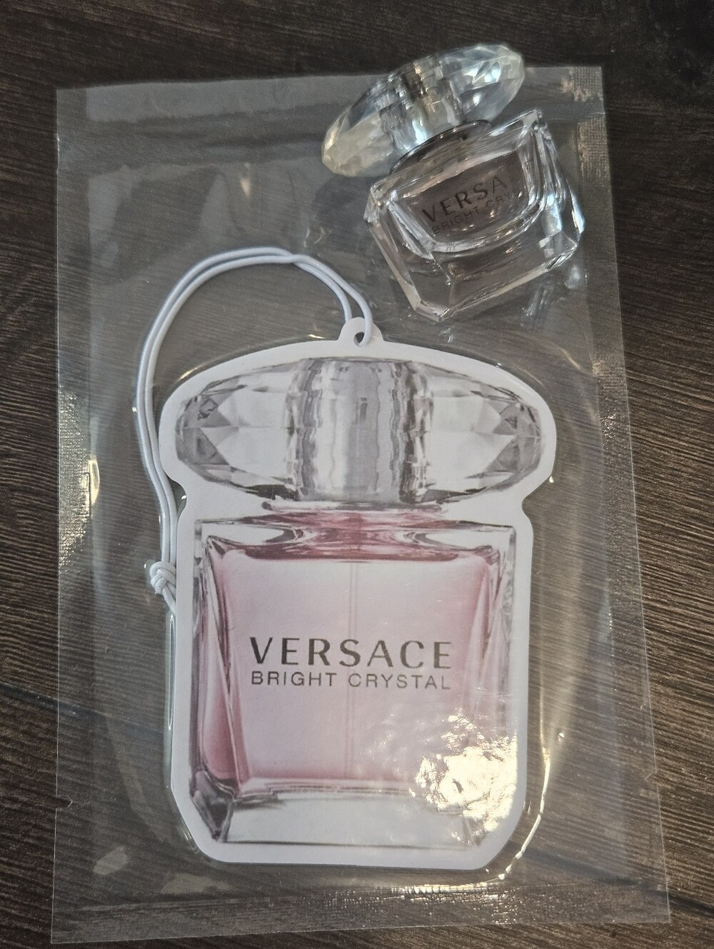 Versace Bright Crystal Pink Bottle Air Freshener + Travel Dabber Edt